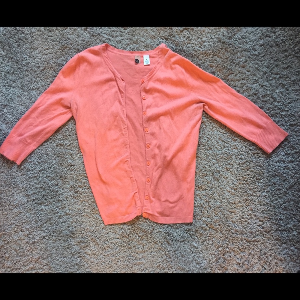 3/4 Sleeve Peach Cardigan